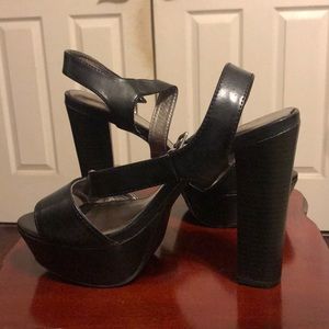 Black Open Toe Heels